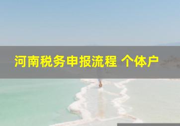 河南税务申报流程 个体户